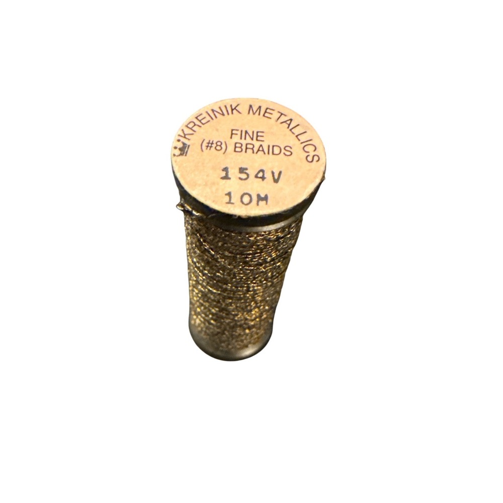 Kreinik Fine #8 Braid Metallic Thread 10M 154V Vintage Verdigris Embroidery